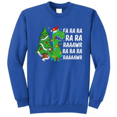 Xmas Tree Lights Fa Ra Ra Rawr Rawr Dinosaur Trex Christmas Cute Gift Sweatshirt