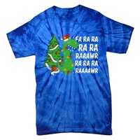 Xmas Tree Lights Fa Ra Ra Rawr Rawr Dinosaur Trex Christmas Cute Gift Tie-Dye T-Shirt