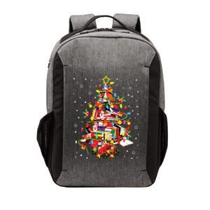 Xmas Tree Library Xmas Lights Tree Book Lover Librarian Vector Backpack