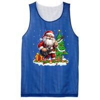 Xmas Tree Lights Guitarist Santa Playing Guitar Christmas Funny Gift Mesh Reversible Basketball Jersey Tank