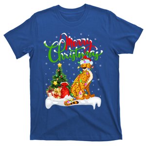 Xmas Tree Lighting Santa Hat Leopard Christmas Gift T-Shirt