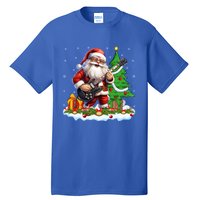 Xmas Tree Lights Guitarist Santa Playing Guitar Christmas Gift Tall T-Shirt