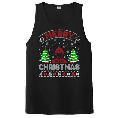 Xmas Tree Lighting Firefighter Ugly Christmas Gift PosiCharge Competitor Tank