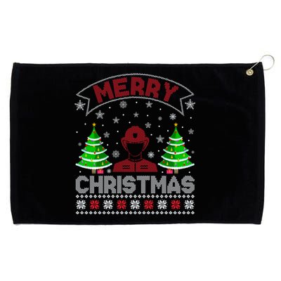 Xmas Tree Lighting Firefighter Ugly Christmas Gift Grommeted Golf Towel