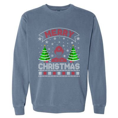 Xmas Tree Lighting Firefighter Ugly Christmas Gift Garment-Dyed Sweatshirt