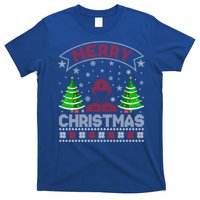 Xmas Tree Lighting Firefighter Ugly Christmas Gift T-Shirt