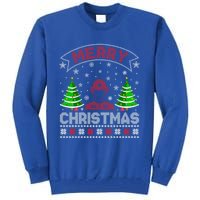 Xmas Tree Lighting Firefighter Ugly Christmas Gift Tall Sweatshirt