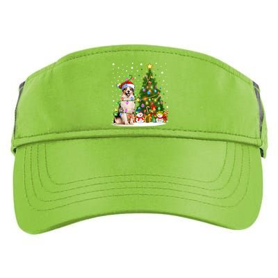 Xmas Tree Lighting Santa Australian Shepherd Dog Christmas Cool Gift Adult Drive Performance Visor