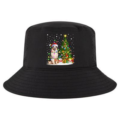 Xmas Tree Lighting Santa Australian Shepherd Dog Christmas Cool Gift Cool Comfort Performance Bucket Hat