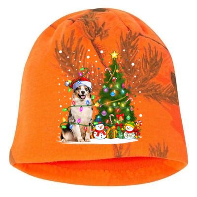 Xmas Tree Lighting Santa Australian Shepherd Dog Christmas Cool Gift Kati - Camo Knit Beanie