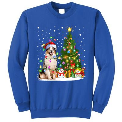 Xmas Tree Lighting Santa Australian Shepherd Dog Christmas Cool Gift Sweatshirt