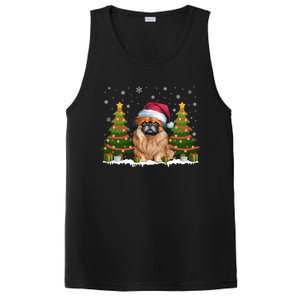 Xmas Tree Lights Pekingese Dog Santa Hat Christmas Meaningful Gift PosiCharge Competitor Tank