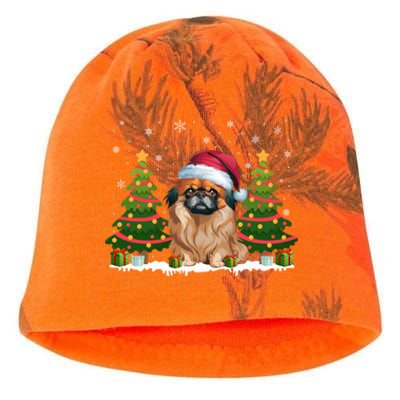 Xmas Tree Lights Pekingese Dog Santa Hat Christmas Meaningful Gift Kati - Camo Knit Beanie