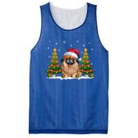 Xmas Tree Lights Pekingese Dog Santa Hat Christmas Meaningful Gift Mesh Reversible Basketball Jersey Tank