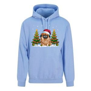 Xmas Tree Lights Pekingese Dog Santa Hat Christmas Meaningful Gift Unisex Surf Hoodie