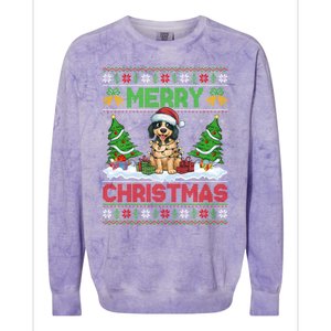 Xmas Tree Lighting Ugly Santa Hat Pudelpointer Dog Christmas Colorblast Crewneck Sweatshirt