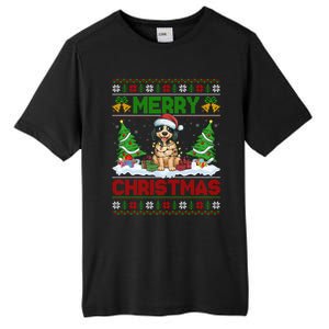 Xmas Tree Lighting Ugly Santa Hat Pudelpointer Dog Christmas Tall Fusion ChromaSoft Performance T-Shirt