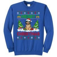 Xmas Tree Lighting Ugly Santa Hat Pudelpointer Dog Christmas Sweatshirt