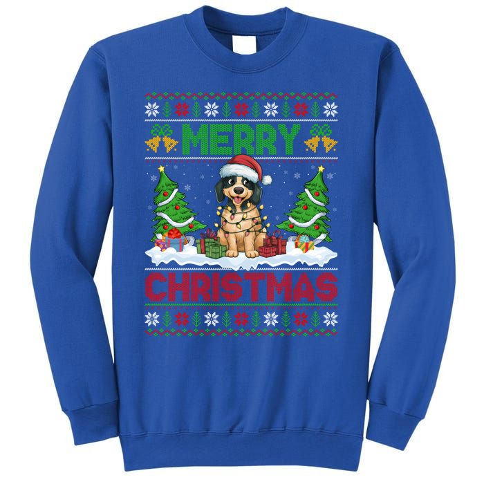 Xmas Tree Lighting Ugly Santa Hat Pudelpointer Dog Christmas Sweatshirt