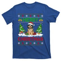 Xmas Tree Lighting Ugly Santa Hat Pudelpointer Dog Christmas T-Shirt