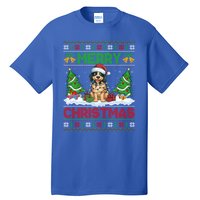 Xmas Tree Lighting Ugly Santa Hat Pudelpointer Dog Christmas Tall T-Shirt