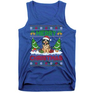 Xmas Tree Lighting Ugly Santa Hat Pudelpointer Dog Christmas Tank Top