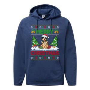 Xmas Tree Lighting Ugly Santa Hat Pudelpointer Dog Christmas Performance Fleece Hoodie