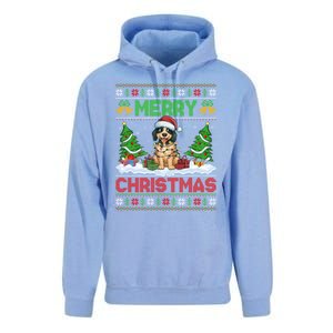 Xmas Tree Lighting Ugly Santa Hat Pudelpointer Dog Christmas Unisex Surf Hoodie