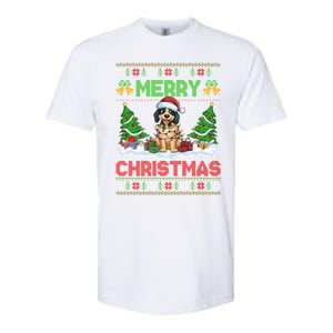 Xmas Tree Lighting Ugly Santa Hat Pudelpointer Dog Christmas Softstyle CVC T-Shirt