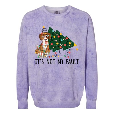 Xmas Tree Lights It Is Not My Fault Beagle Dog Christmas Cool Gift Colorblast Crewneck Sweatshirt