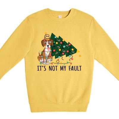 Xmas Tree Lights It Is Not My Fault Beagle Dog Christmas Cool Gift Premium Crewneck Sweatshirt