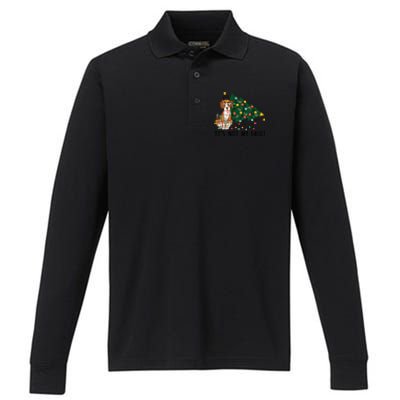 Xmas Tree Lights It Is Not My Fault Beagle Dog Christmas Cool Gift Performance Long Sleeve Polo