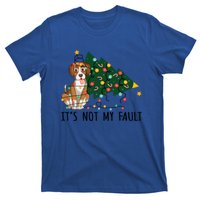 Xmas Tree Lights It Is Not My Fault Beagle Dog Christmas Cool Gift T-Shirt