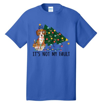 Xmas Tree Lights It Is Not My Fault Beagle Dog Christmas Cool Gift Tall T-Shirt