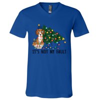 Xmas Tree Lights It Is Not My Fault Beagle Dog Christmas Cool Gift V-Neck T-Shirt