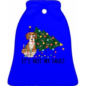 Xmas Tree Lights It Is Not My Fault Beagle Dog Christmas Cool Gift Ceramic Bell Ornament