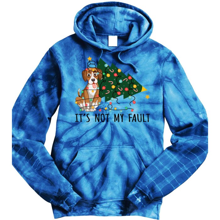 Xmas Tree Lights It Is Not My Fault Beagle Dog Christmas Cool Gift Tie Dye Hoodie