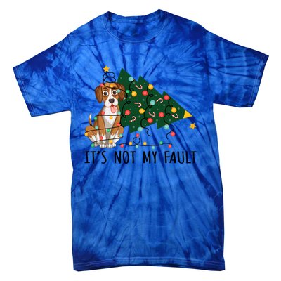 Xmas Tree Lights It Is Not My Fault Beagle Dog Christmas Cool Gift Tie-Dye T-Shirt