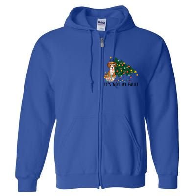 Xmas Tree Lights It Is Not My Fault Beagle Dog Christmas Cool Gift Full Zip Hoodie