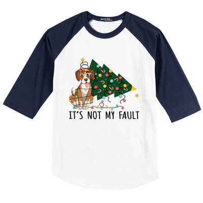 Xmas Tree Lights It Is Not My Fault Beagle Dog Christmas Cool Gift Baseball Sleeve Shirt