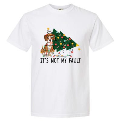 Xmas Tree Lights It Is Not My Fault Beagle Dog Christmas Cool Gift Garment-Dyed Heavyweight T-Shirt