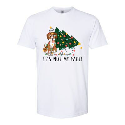 Xmas Tree Lights It Is Not My Fault Beagle Dog Christmas Cool Gift Softstyle CVC T-Shirt