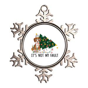 Xmas Tree Lights It Is Not My Fault Beagle Dog Christmas Cool Gift Metallic Star Ornament