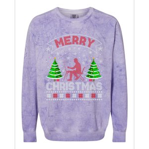 Xmas Tree Lighting Artist Ugly Christmas Meaningful Gift Colorblast Crewneck Sweatshirt