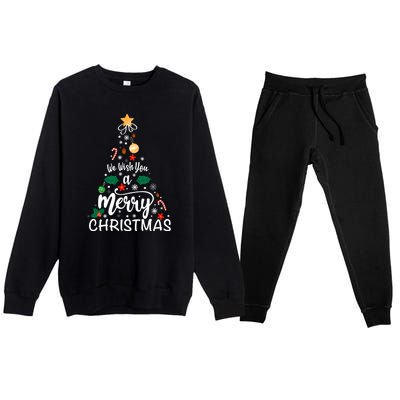 Xmas Tree Merry Christmas Premium Crewneck Sweatsuit Set