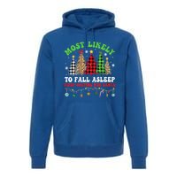 Xmas Tree Most Likely To Fall Asleep First Waiting For Santa Gift Premium Hoodie