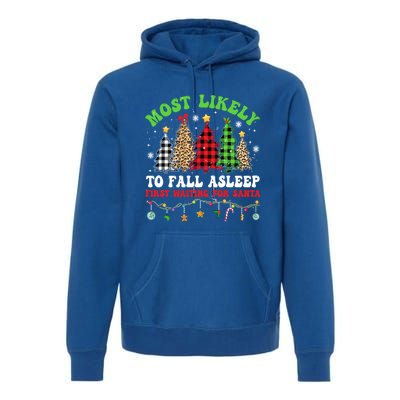 Xmas Tree Most Likely To Fall Asleep First Waiting For Santa Gift Premium Hoodie