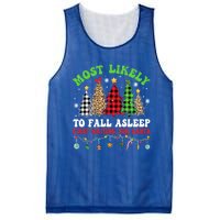 Xmas Tree Most Likely To Fall Asleep First Waiting For Santa Gift Mesh Reversible Basketball Jersey Tank