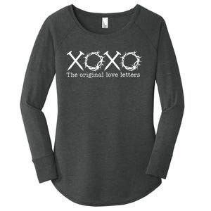 Xoxo The Original Love Letters Jesus Christian Women's Perfect Tri Tunic Long Sleeve Shirt