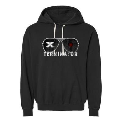 X Terminator Pest Control Sunglasses Vintage Retro Black Garment-Dyed Fleece Hoodie